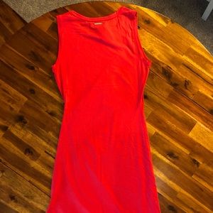 NWT Michael Kors red midi dress with knot tie on front